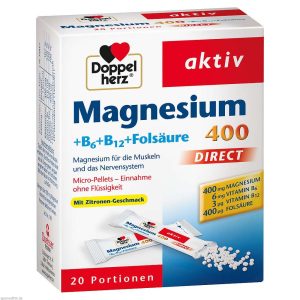 Doppelherz Aktiv Magnesium 400 Direct B6 + B12 + Folsäure 20 Pkg.