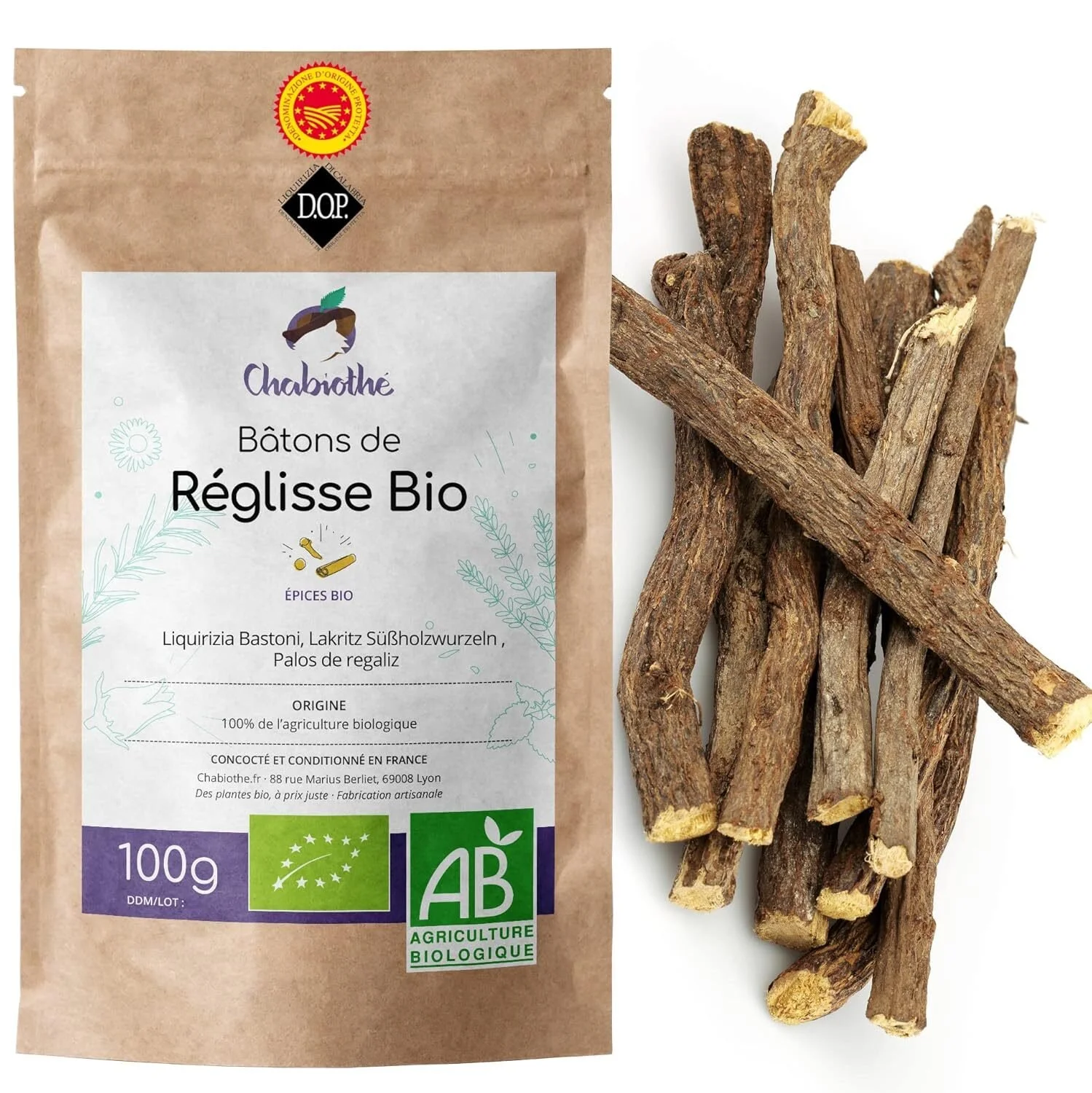 100 g lakritz süssholzwurzeln bio 12 stangen mindestens – Chabiothé – Bild 2