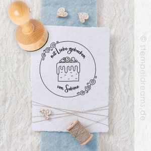 Mit Liebe gebacken – Holzstempel personalisiert – verschiedene Größen – Motiv: 1024