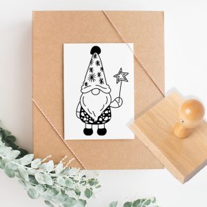 Gnom mit Sternchen | Weihnachtsstempel | Holzstempel | Motiv: 1139
