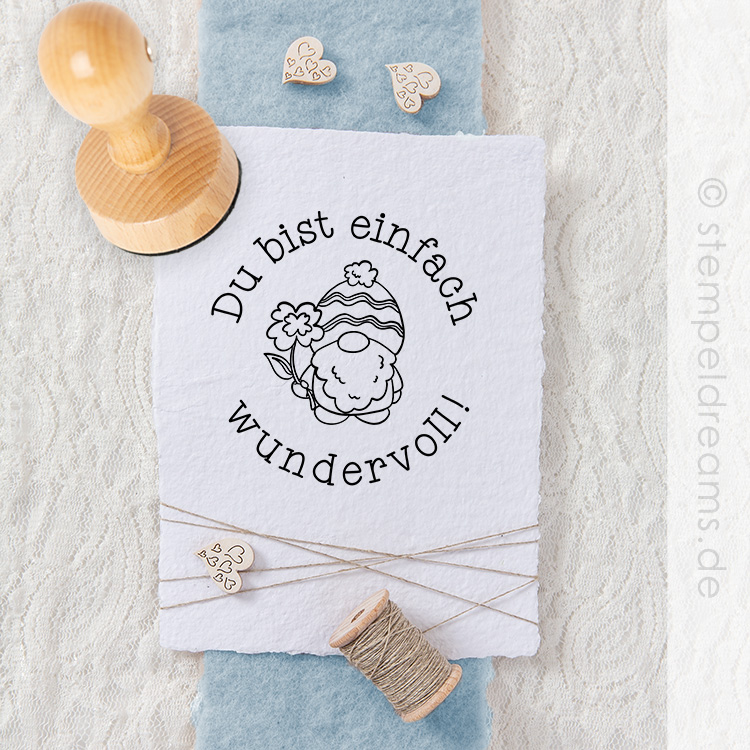 Du bist einfach wundervoll! – Spruchstempel – Holzstempel – Motiv: 1158 – Bild 2