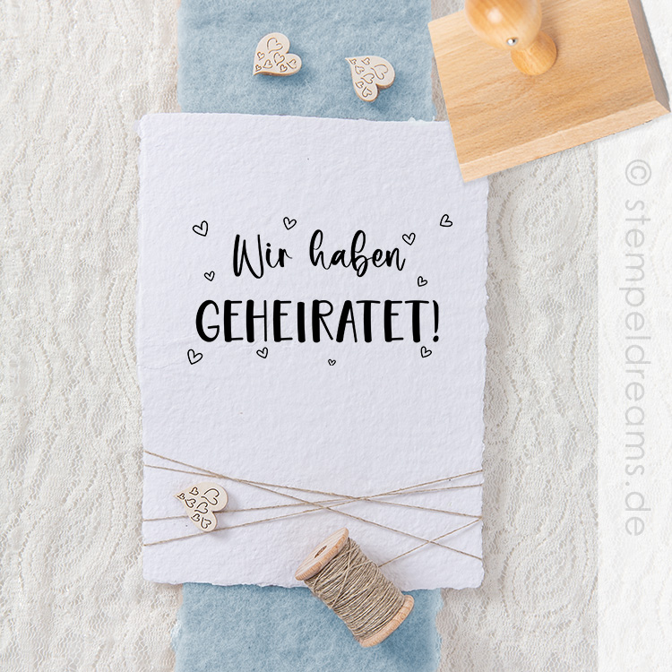 Wir haben geheiratet | Holzstempel mit Herzchen | Motiv: 1190