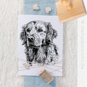 Goldy | Golden Retriever | hochwertiger filigraner Holzstempel | 1378