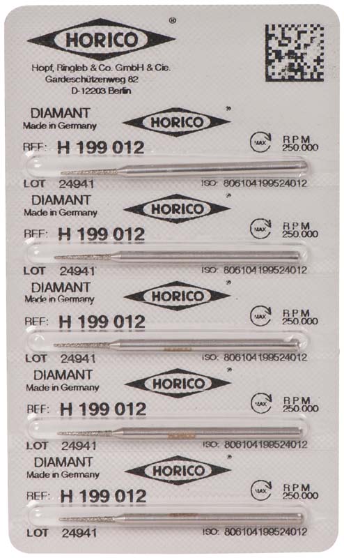 Diamantschleifer H 199 – Packung 5 Stück HP, Figur 199, 10 mm, ISO 012