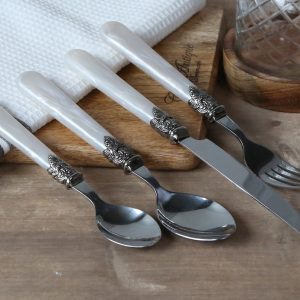 CHIC ANTIQUE Linas Besteckset für 4 Personen 16 Teile Antik Perlmutt