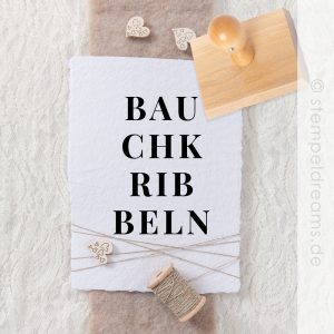 Wortstempel – Bauchkribbeln – Holzstempel – verschiedene Größen – Motiv: 729