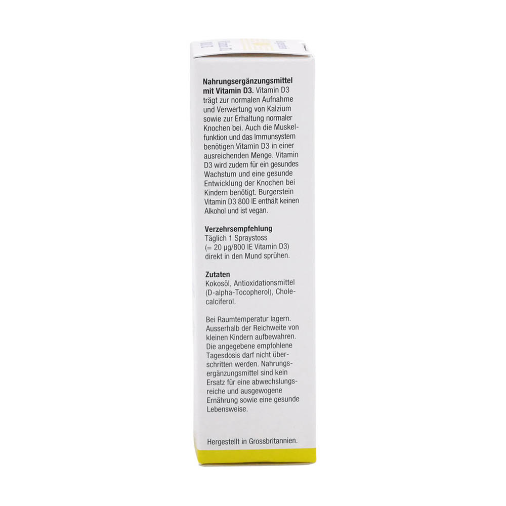 Burgerstein Vitamin D3 Spray 800 I.E. 20 ml – Bild 2