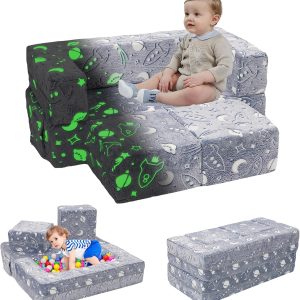 Kindersofa ausklappbar – Klappbares Kindersofa Grau