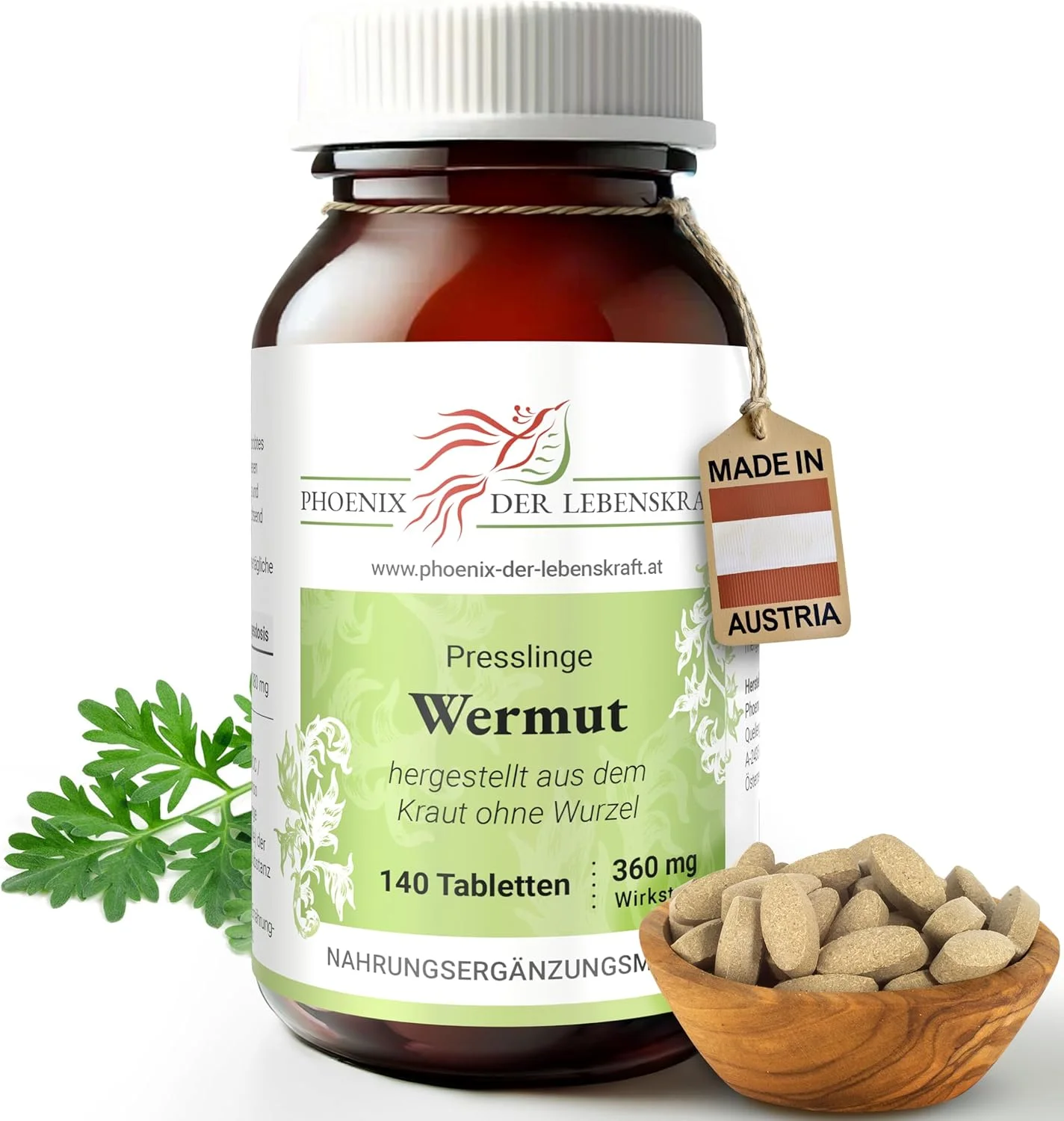 140 Wermut Tabletten 360 mg Artemisia Absinthium vegan Premium Qualität | Phoneix der Lebenskraft – Bild 2