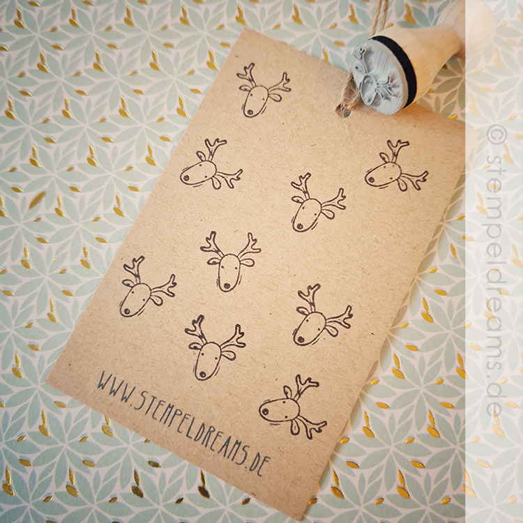 Ministempel | Weihnachten | Elch | Hirsch | 1,5 cm | Motiv 989 – Bild 3