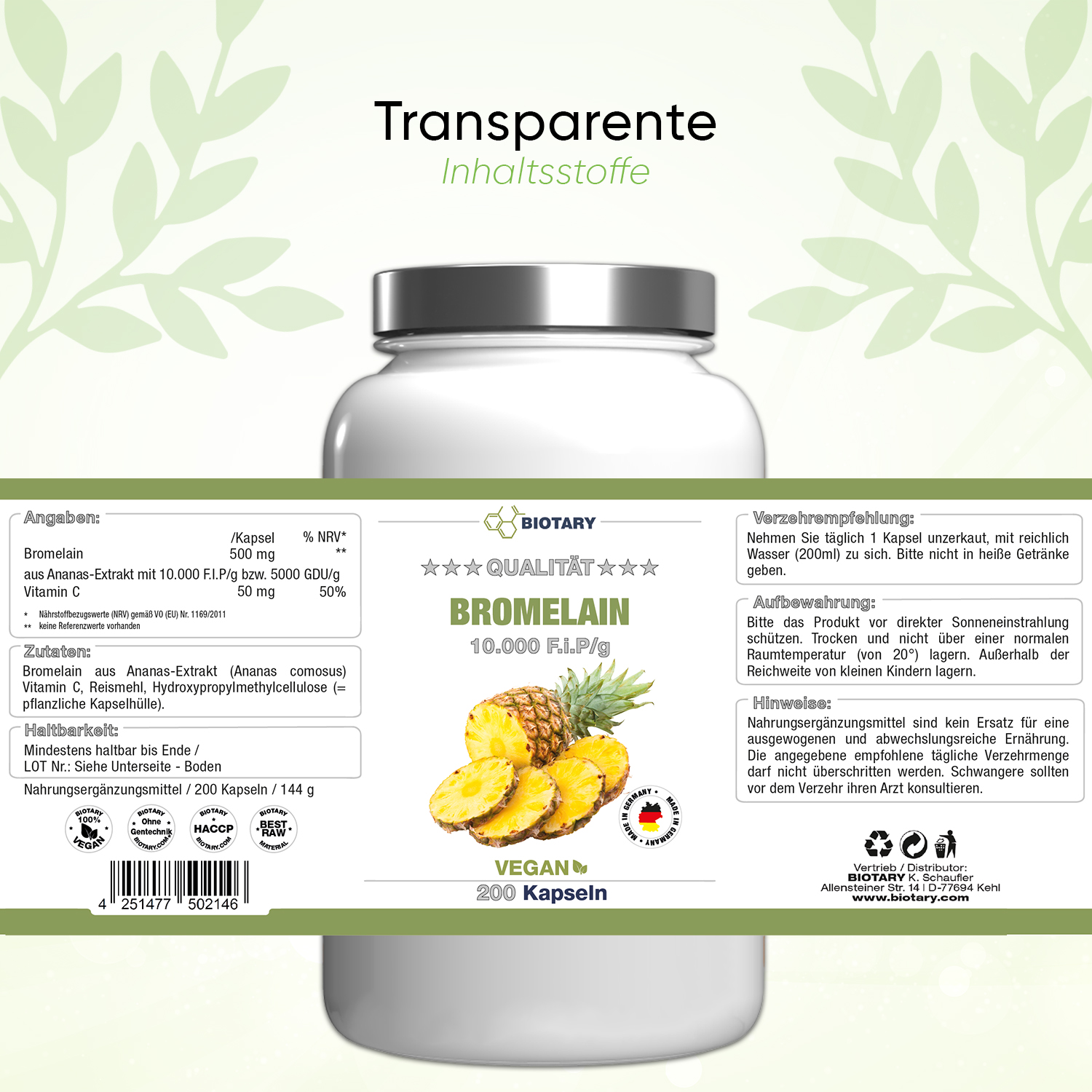 Bromelain 200 Kapseln á 500 mg – Bild 4