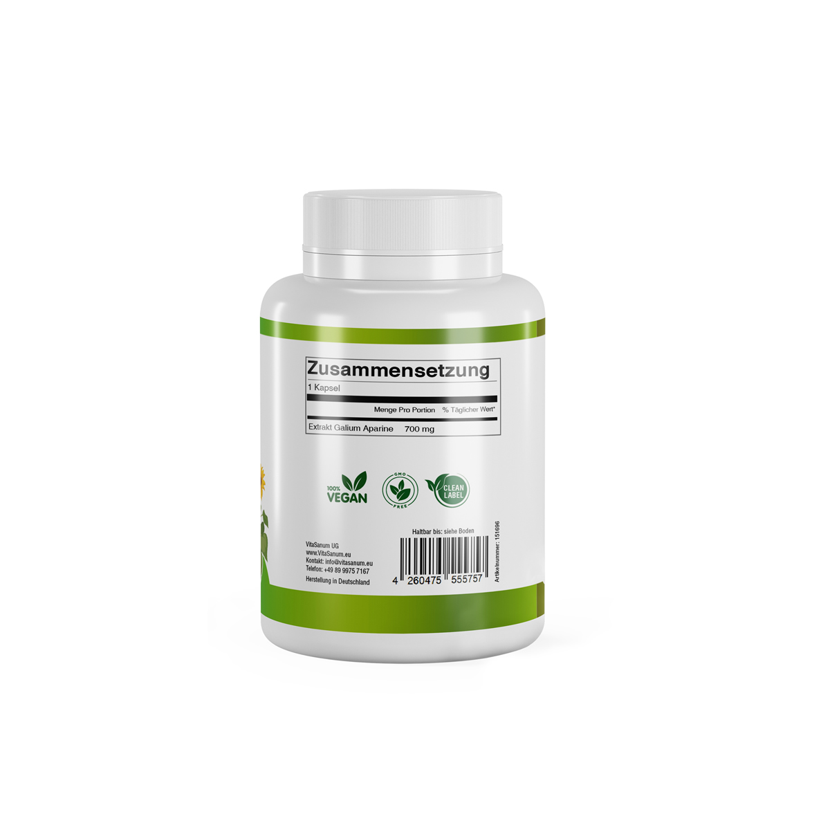 VitaSanum® – Galium aparine (Kletten-Labkraut) 700 mg 90 Kapseln – Bild 3