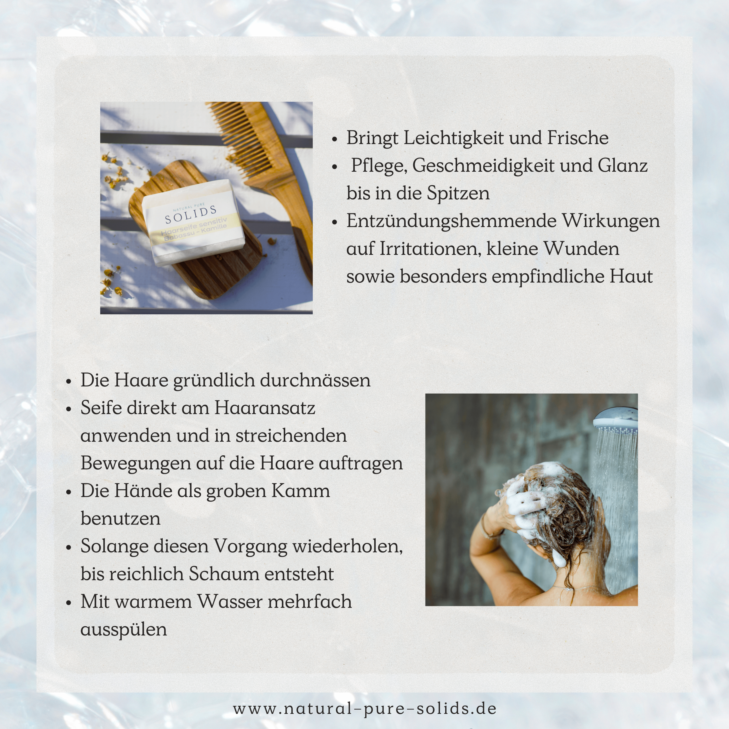 Haarseife sensitiv Babassu – Kamille – Bild 3
