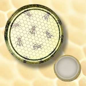 Honigglas-Deckel gold mit Bienen TO82
