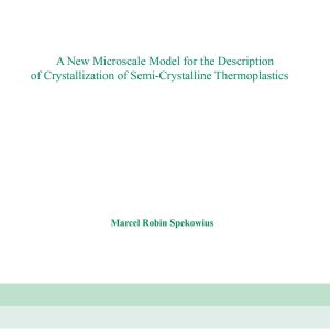 A New Microscale Model for the Description of Crystallization of Semi-Chrystalline Thermoplastics