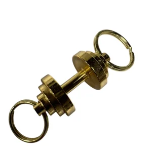 Schlüsselanhänger Hantel 2 Ringe Farbe Gold