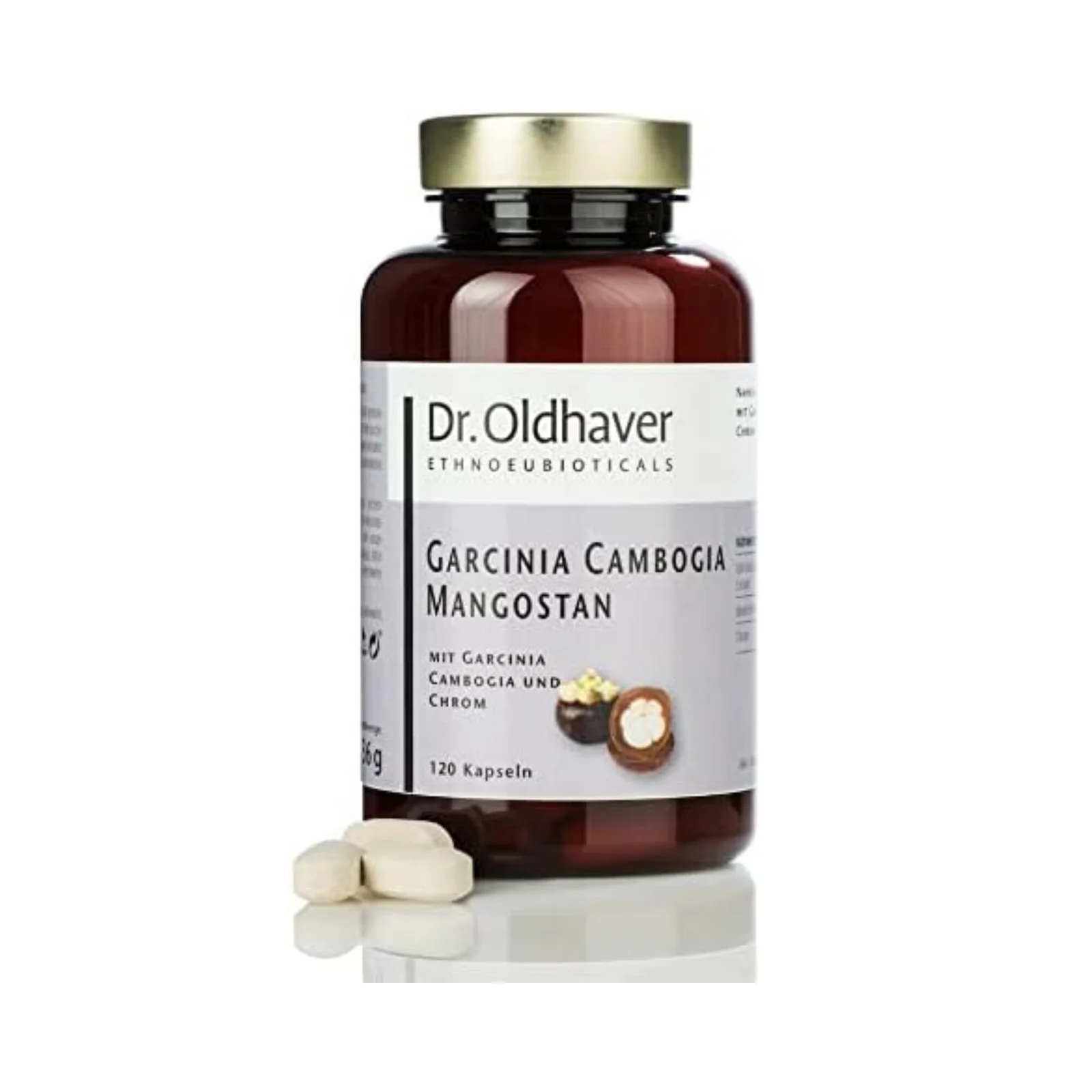 120 Garcinia Cambogia Presslinge – mit Mangostan & Chrom, hochdosiert | Dr. Oldhaver