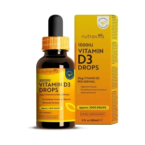 Vitamin D3 Tropfen – 1.000 IE pro Tropfen – 2.000 vegetarische Tropfen – Nutravita