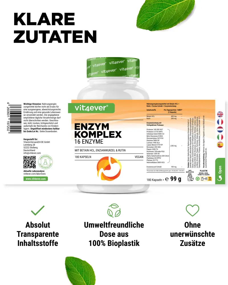 Vit4ever Enzym Komplex – 180 Kapseln – Bild 4