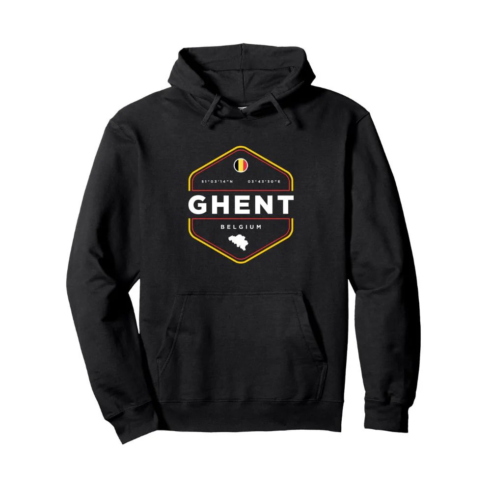 Ghent Belgium Hoodie | Klassischer Herren Kapuzenpullover – Bild 2