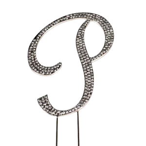 Strass Buchstabe P groß silber