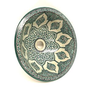 Arabisches Keramikwaschbecken mit Blumenmuster, 40 cm