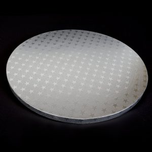 5x Cakeboard silber 30cm 12mm mit Sternenmuster